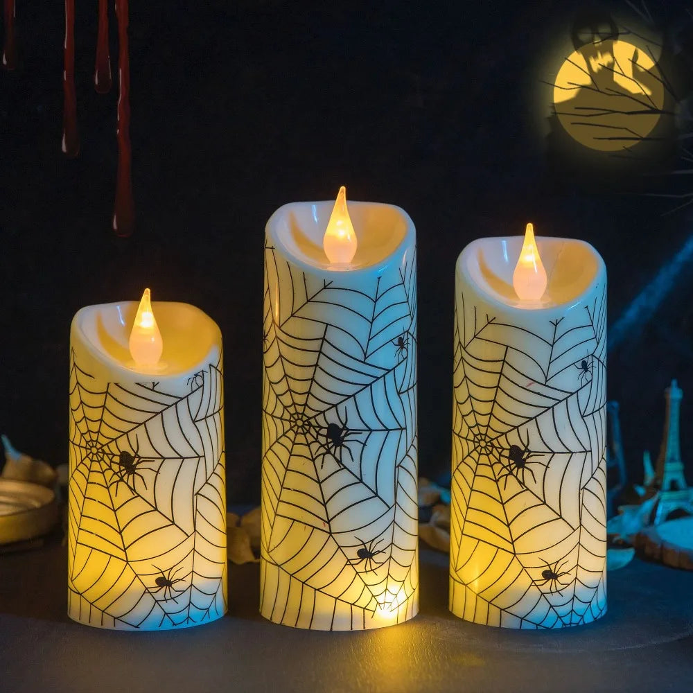 Bougie électronique amusante pour Halloween, décoration d'intérieur, lampe LED, arrangement créatif, veilleuse
