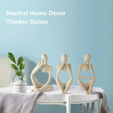 Y51A-3Pcs Minimalist Decor Abstract Thinker Statue Sculpture Set,Neutral Home Decor Mini Sandstone Thinker Figurines Easy To Use
