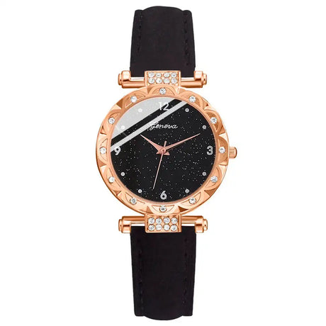 Womens Watches 5Pcs Set Luxury Rhinestone Women Fashion Elegant Wristwatch Quartz Watch For Girl WristWatch Bracelet Gift - Lootquake