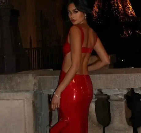 Women's Dresses Fashion Summer Suspender Backless Glitter Long Dress for Women - Lootquake