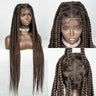 36" Orange Knotless Box Braids Wig | Transparent Full Lace | Baby Hair