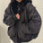 Winter New Plush Jacket American Retro Mao Collar Hooded Jackets Women Street Hip hop Gothic Harajuku Casual Cotton-Padded Coat - Lootquake