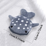 Fashion Cute Blue Shark Mini Whales Coin Purse Plush Zipper Coin Wallet Designer Women's Small Change Bag Key Earphone Pouch - Lootquake