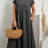 Women Elegant Solid Maxi Dress Summer Short Sleeve O Neck Vintage Harajuku Cotton Linen Loose Sundress Y2K Pockets Long Dress - Lootquake