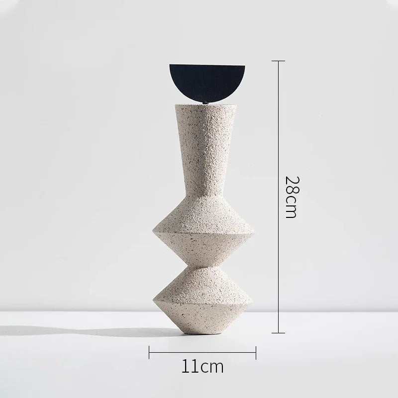 Abstract Geometric Sandstone Statue Art Ornaments Entrance Living Room TV Cabinet Desktop Home Decoration Creative Resin Crafts