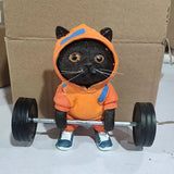Sculpture de chat fitness mignon, dessin animé, résine 3D, artisanat, bijoux pour la maison, ornements, meuble TV, armoire à vin simple, cadeau de Saint-Valentin