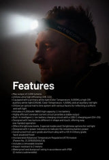 NITECORE HC65 UHE LED Headlamp 2000 Lumen USB-C Rechargeable 8 Core UHE LED Headlight Dual Beam,4000mAh 18650 Li-ion Battery - Lootquake