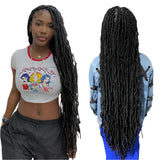 40" Dreadlocks & Box Braids Wig | Faux Locs | Full Lace HD | #1B Black | Dosay Braids