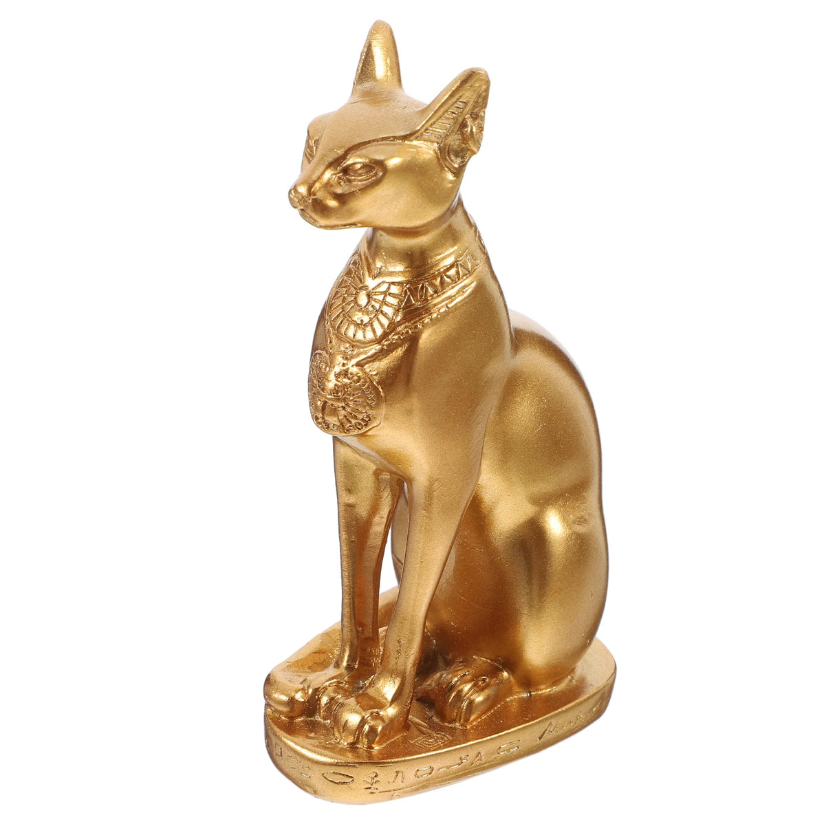 Egyptian Cat God Gold Decor Bastet Statue Commemorate Shaped Ornament Tabletop Resin Craft Desktop Adornment Sand Goddess