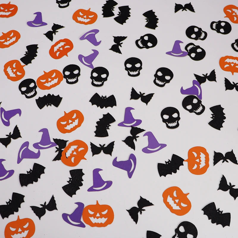 100 pieces Halloween party theme decoration supplies, Halloween confetti for decoration items on the table, Halloween table set