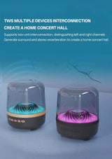 Enceintes portables Bluetooth 5.3 avec lampe respiratoire, caisson de basses audio Hi-Fi 3D, haut-parleur d'extérieur, caisson de basses surround