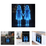 Halloween Holding Hands Girl Sticker Scary Ghost Girl Kitchen Cabinet Sticker Windows Doors Wall Decor Stickers Home Decor
