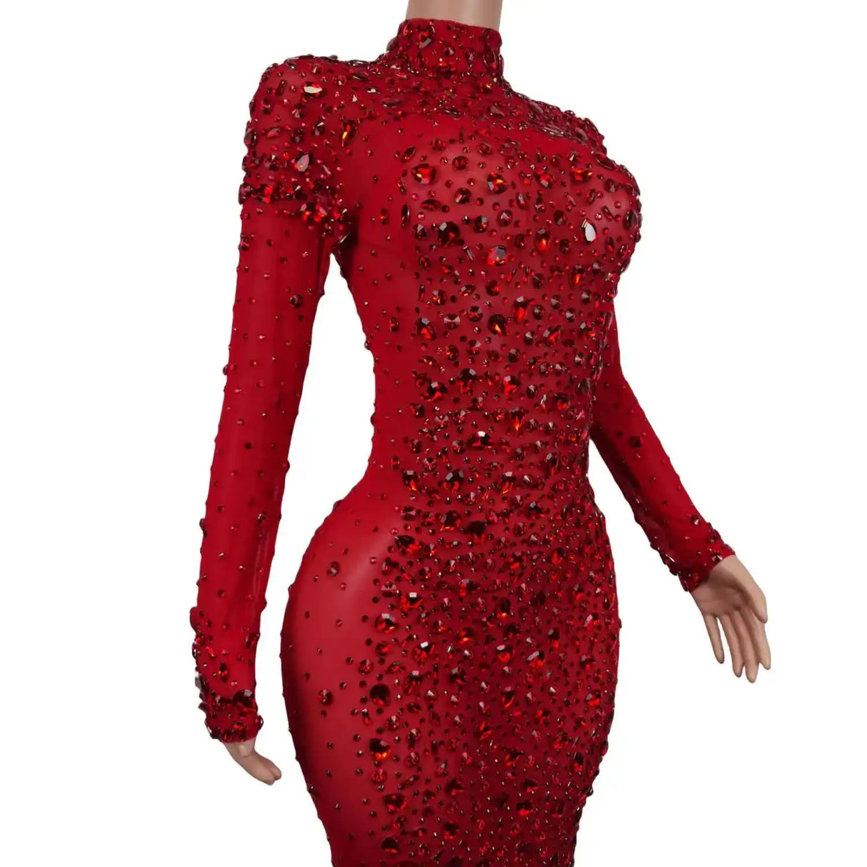 Sexy Party Banquet Evening Dresses Women Sparkly Rhinestone Long Dress Nightclub Singer Stage Costume Festival Clothing Cuixing - Lootquake