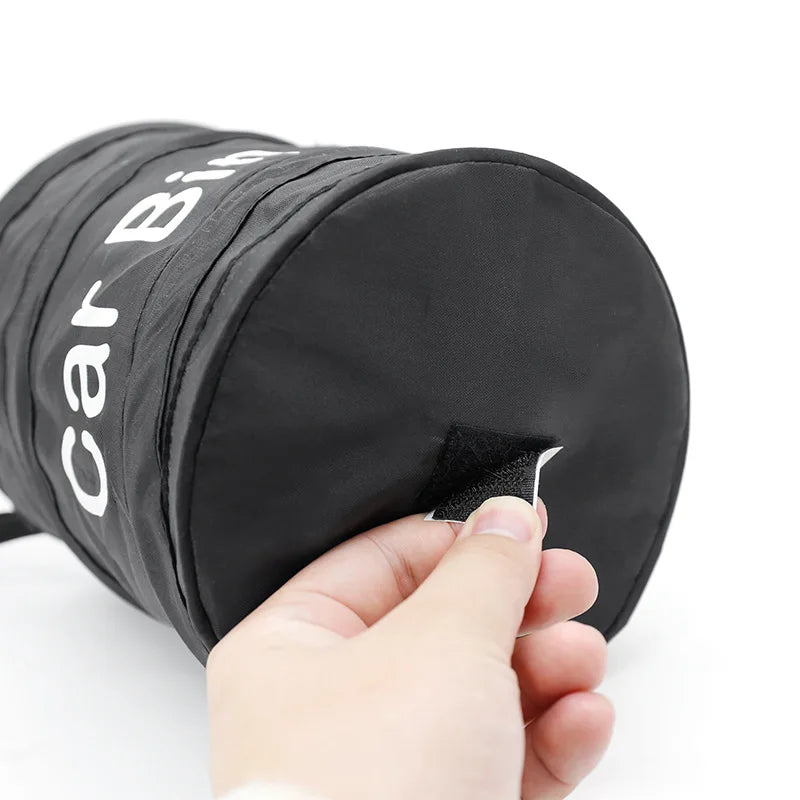 1 Car Garbage Bin, Car Storage Bin, Spiral Bucket, Double-Layer Oxford Cloth Foldable Garbage Bin