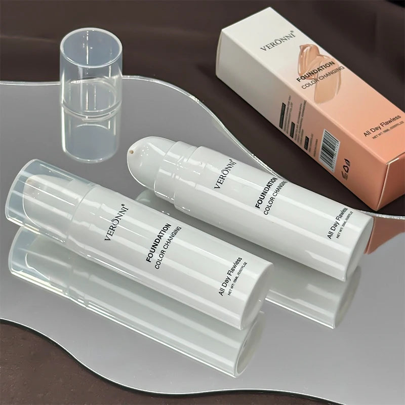 Color Changing Foundation BB Cream,Hydrating Oil Control Foundation with Color-Changing Effect,Lightweight Matte Finish Makeup