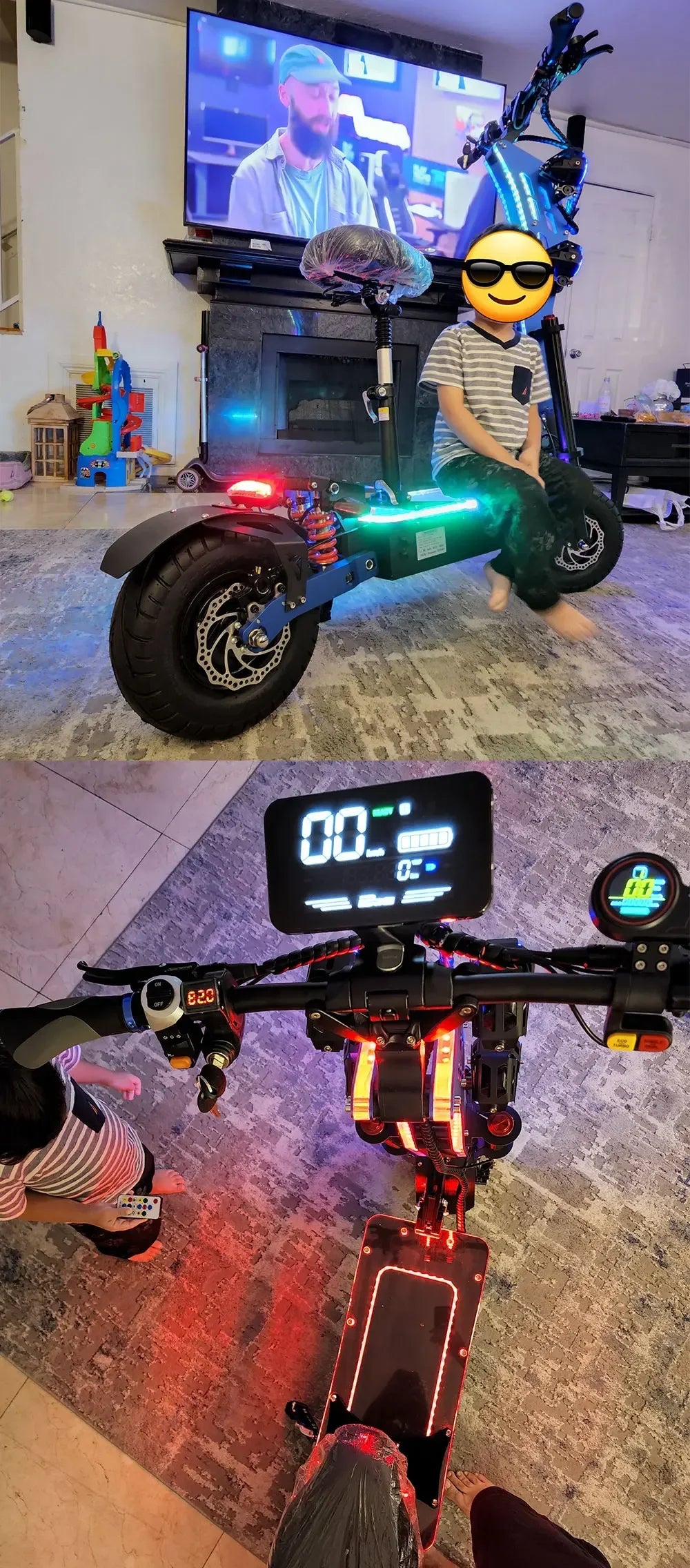 2024 new 10000W 72v 40ah electric scooter 13-inch tires maximum speed 130km/h cruising range 120km LCD screen foldable scooter