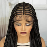 34" Knotless Cornrow Braids Wig | Transparent Lace Frontal | Baby Hair