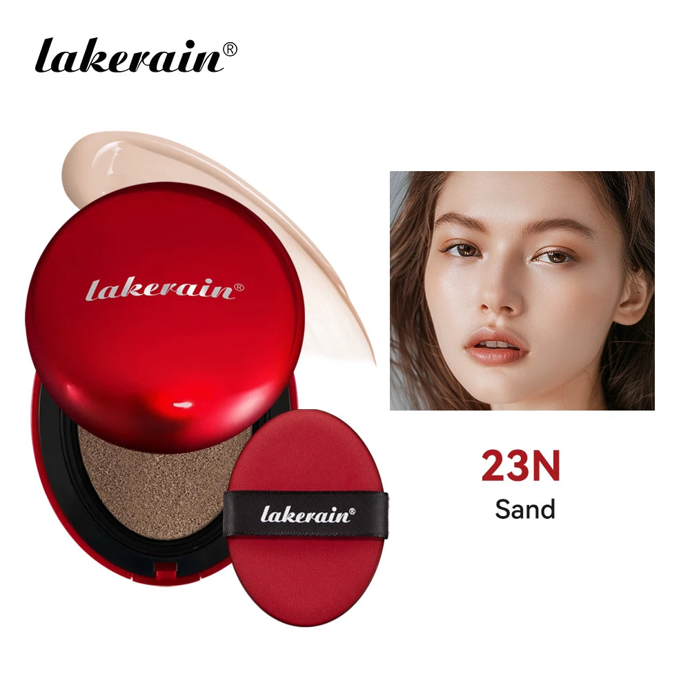 Base de maquillaje en cojín con protector solar Lakerain, resistente al agua, de larga duración, iluminadora, en crema, para mujer, maquillaje facial, cosmética coreana.