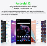 Tablette 14,1 pouces, version mondiale, non ouverte, Android 2025, 12 Go + 256 Go, 1920 x 1080, appels 4G, Wi-Fi 5G, 10 000 mAh