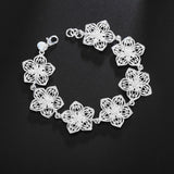 Fashion charm 925 Sterling Silver Bracelet for man woman Twisted rope chain fine jewelry Wedding party Christmas gift - Lootquake