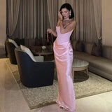 Sexy Strapless Patchwork Long Dress Women Slim Sleeveless Pleated Mermaid Dresses 2025 Spring Summer Lady Evening Solid Robe - Lootquake