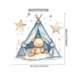Cartoon Teddy Bear Tent Stars Wall Stickers for Kids Room Nursery Baby Room Decoration Wall Decals Room Interior - Lootquake