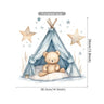 Cartoon Teddy Bear Tent Stars Wall Stickers for Kids Room Nursery Baby Room Decoration Wall Decals Room Interior - Lootquake