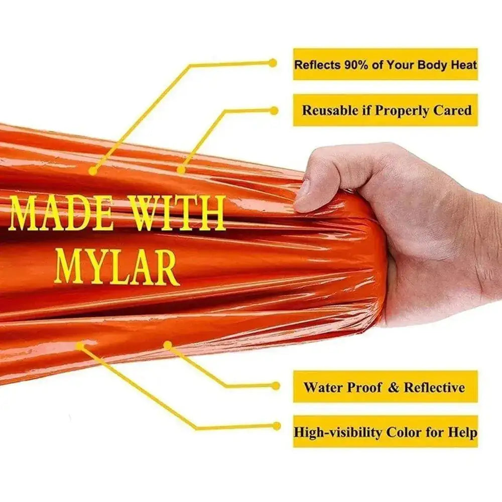 Emergency Sleeping Bag Ultra Waterproof Mylar Thermal Blankets Lightweight Survival Sleeping Bag Keep Warm for Camping Hiking - Lootquake