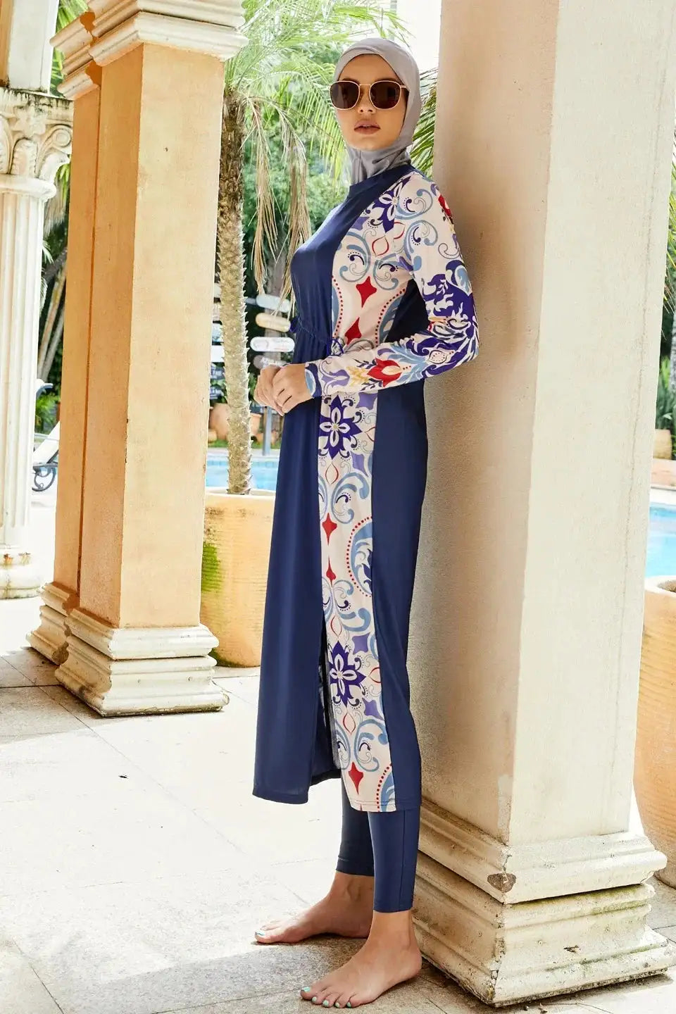 Burkini Muslim Swimwear 2023 Swimming Suit For Women Modest Swimsuit Islamic Clothing Sets Fashion Long Dress Turban Full Cover - Lootquake