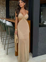 Mesh Long Dress Women Summer Cutout Party Dresses Cover Up Elegant Slim Split Maxi Vestidos Holiday Beach Robe - Lootquake