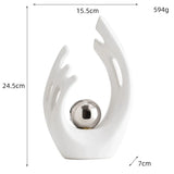 Abstract Ceramic Sculpture Golden Art Statue Modern Home Decor Accessories Living Room Desk Office Supplies Crafts Gifts