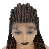36" Cornrows & Faux Locs Braided Wig | Jumbo Box Braids | Full Lace | Synthetic Hair | Black Women