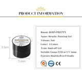 BORN PRETTY Metallic Painting Gel Gold Silver Mirror Effect Nail Polish Super Bright Drawing Line French Nail UV Painting Varnis