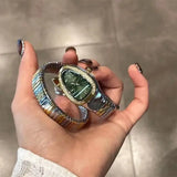 Europe and the United States wind creative shaped lady's watch diamond-encrusted waterproof retro spring watch niche temperament - Lootquake