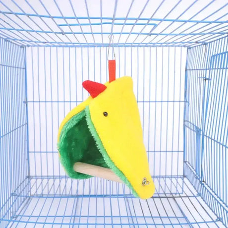 Warm Bird Parrot Nest Soft Plush Bird Parrot Hammock Warm Hanging Bed For Pet Cave Cage Hut Tent Toy House for Small Animals - Lootquake