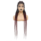 36" Cornrows & Faux Locs Braided Wig | Jumbo Box Braids | Full Lace | Synthetic Hair | Black Women