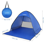 Lixada Automatic Instant Pop Up Beach Tent Lightweight Outdoor UV Protection Camping Fishing Tent Cabana Sun Shelter - Lootquake