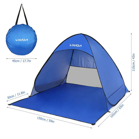 Lixada Automatic Instant Pop Up Beach Tent Lightweight Outdoor UV Protection Camping Fishing Tent Cabana Sun Shelter - Lootquake