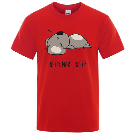 Need More Sleep Cartoons Bear Men Tshirt Street T-Shirts Hip Hop Unisex Tops Fashion Cotton Clothes Casual Breathable T Shirt - Lootquake