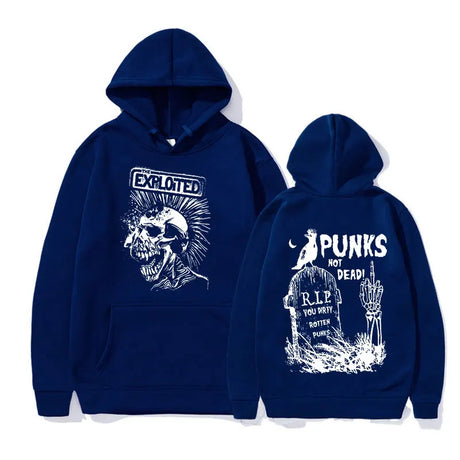 Rock Band The Exploited Not Dead Pullover Hoodie Men's Fashion Hip Hop Sweatshirts Unisex Punk Retro Oversized Hoodies Streetwea - Lootquake
