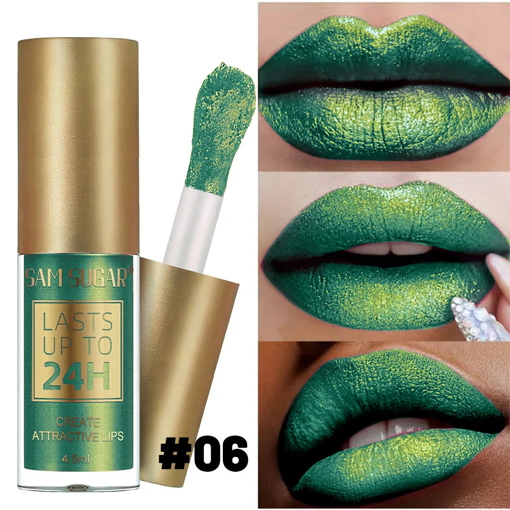 6 Colors Chameleon Lip Gloss Long Lasting Waterproof Non Stick Cup Sweat Proof Pearl Shine Lipstick For Women  makeup Cosmetics
