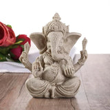 Estatua de elefante de Buda Ganesha de piedra arenisca, escultura hecha a mano, figura de elefante, accesorios de decoración del hogar
