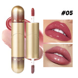 1pcs Double-head lip gloss lipstick, hydrating and moisturizing, foldable, sparkling mirror-like, nourishing lip gloss
