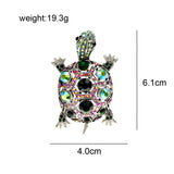 Diamond inlaid fashionable retro little turtle brooch - Lootquake