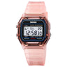 SKMEI Transparent TPU Strap Ladies Wristwatch Shockproof Back Light Display Stopwatch Digital Watches Women 2056 reloj mujer - Lootquake
