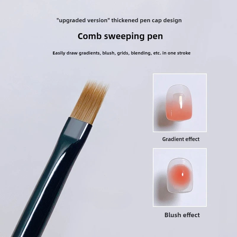 Gradient Nail Art Brush Acrylic Nail Ombre Pen DIY UV Gel Brushes Painting Drawing Flowers Nails Brush Manicure Tools for Salon
