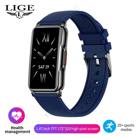 LIGE New Fashion Smart Watch Ladies Message Push Blood Pressure DIY Custom Dial Sports Bracelet Waterproof Men Smartwatch Women - Lootquake