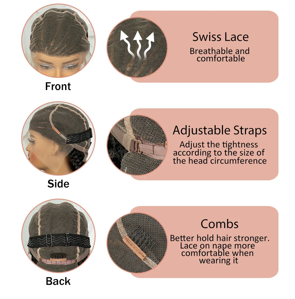 30" Cornrow Knotless Ponytail Braids Wig | Full Lace Frontal