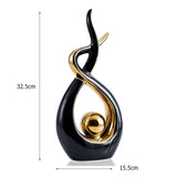 Abstract Ceramic Sculpture Golden Art Statue Modern Home Decor Accessories Living Room Desk Office Supplies Crafts Gifts