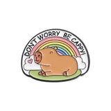 Cartoon Capybara Hippo Enamel Pin Cute Brooch Lapel Backpack Accessory